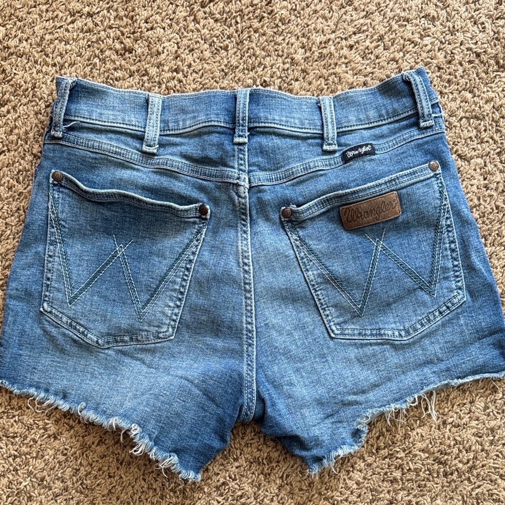 Wrangler Denim Cutoff Shorts in Light Blue
